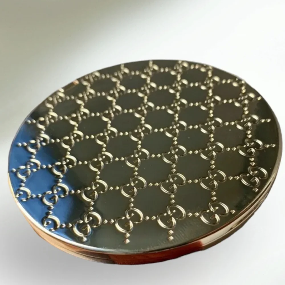 COPY - NWB Gucci Gold Monogram Embossed Compact Pocket Mirror with Box - Picture 2 of 6